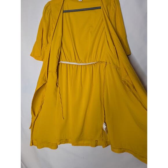 OLD NAVY Waist-defining Bell-Sleeve Faux-wrap Dress for Women yellow size M - Picture 14 of 14